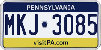 PA license plate MKJ3085