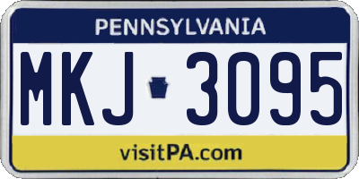 PA license plate MKJ3095
