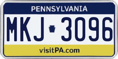 PA license plate MKJ3096