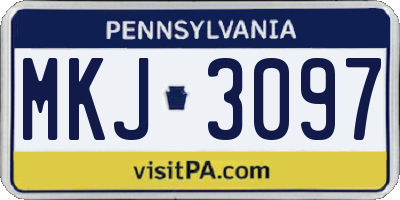 PA license plate MKJ3097