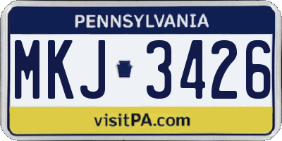 PA license plate MKJ3426
