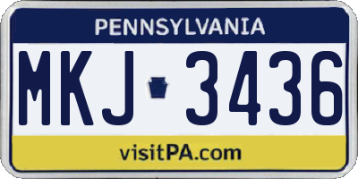 PA license plate MKJ3436