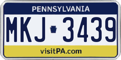 PA license plate MKJ3439