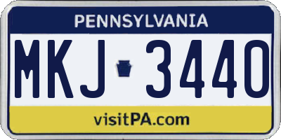 PA license plate MKJ3440