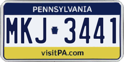 PA license plate MKJ3441