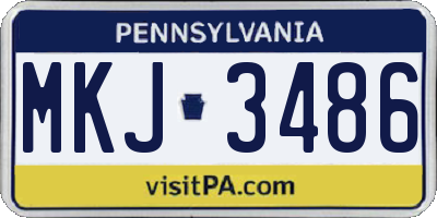 PA license plate MKJ3486
