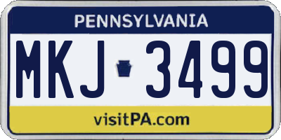 PA license plate MKJ3499