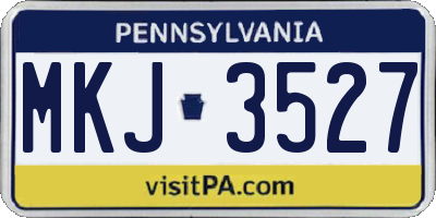PA license plate MKJ3527