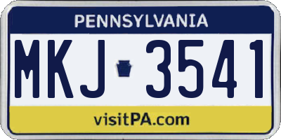 PA license plate MKJ3541