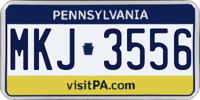 PA license plate MKJ3556