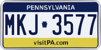 PA license plate MKJ3577