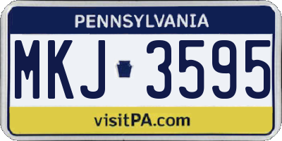 PA license plate MKJ3595