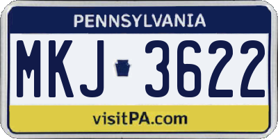 PA license plate MKJ3622