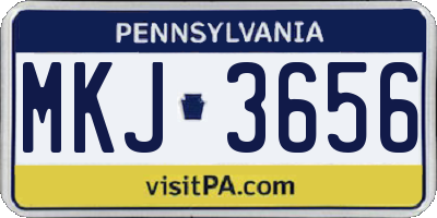 PA license plate MKJ3656