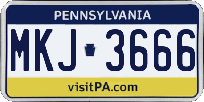 PA license plate MKJ3666