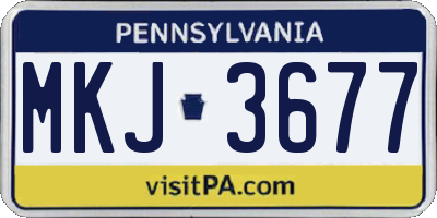 PA license plate MKJ3677
