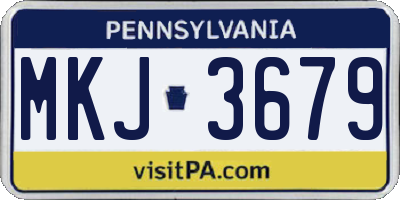 PA license plate MKJ3679
