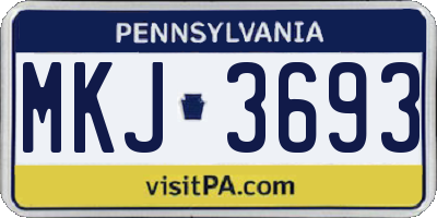 PA license plate MKJ3693