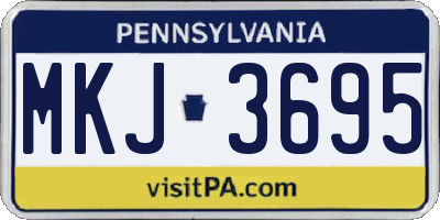PA license plate MKJ3695
