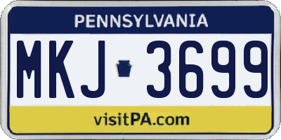 PA license plate MKJ3699