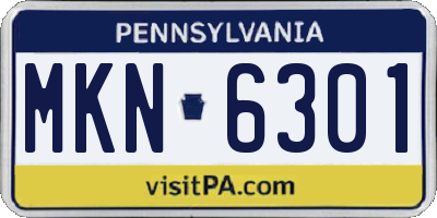 PA license plate MKN6301