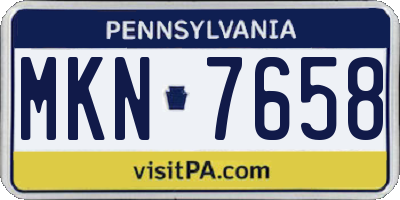 PA license plate MKN7658