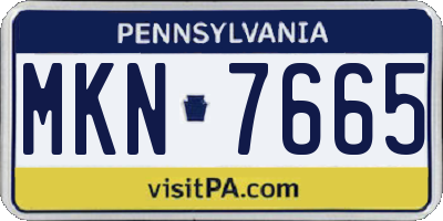 PA license plate MKN7665