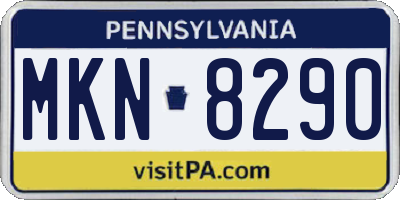 PA license plate MKN8290
