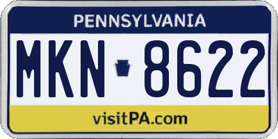 PA license plate MKN8622