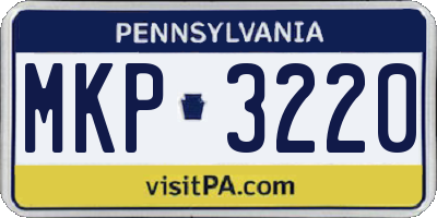 PA license plate MKP3220