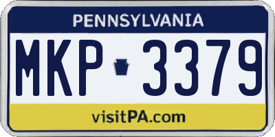 PA license plate MKP3379