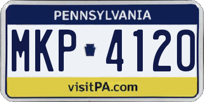 PA license plate MKP4120