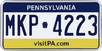 PA license plate MKP4223