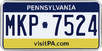 PA license plate MKP7524