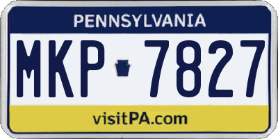 PA license plate MKP7827