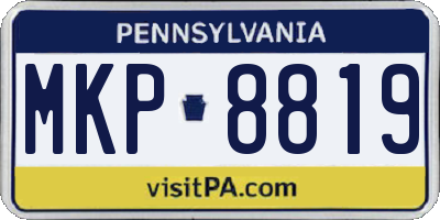 PA license plate MKP8819
