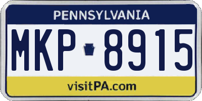 PA license plate MKP8915