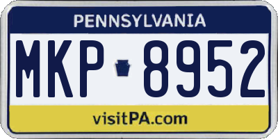 PA license plate MKP8952