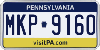 PA license plate MKP9160