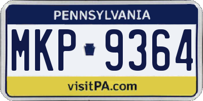 PA license plate MKP9364