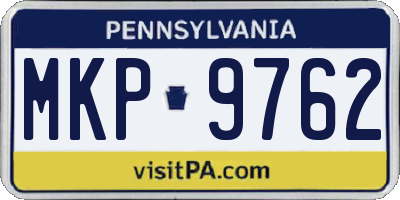 PA license plate MKP9762