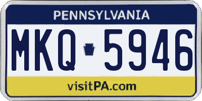 PA license plate MKQ5946