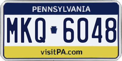 PA license plate MKQ6048