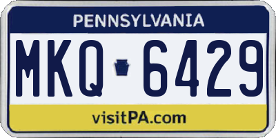 PA license plate MKQ6429