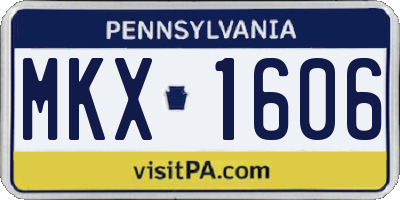 PA license plate MKX1606