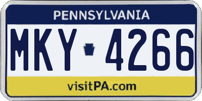 PA license plate MKY4266