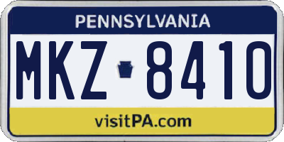 PA license plate MKZ8410