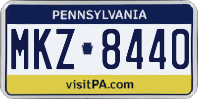 PA license plate MKZ8440