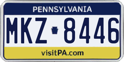 PA license plate MKZ8446