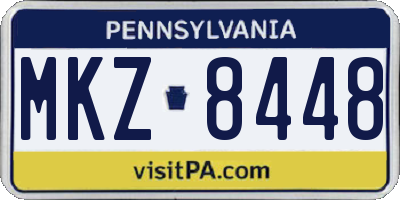 PA license plate MKZ8448